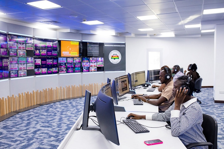 Broadcast monitoring control room, National Communications Authority, Ghana